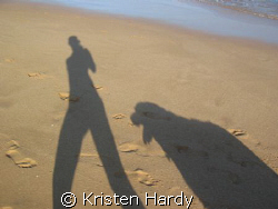 best friends by the sea at sundown. by Kristen Hardy 